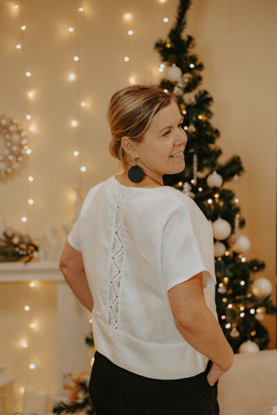 Festive linen blouse