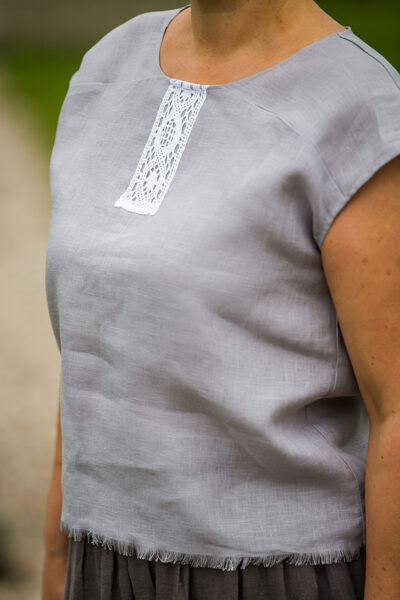 Grey linen blouse