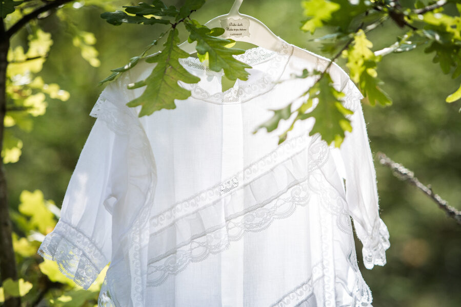 Thin cotton christening dress for baby
