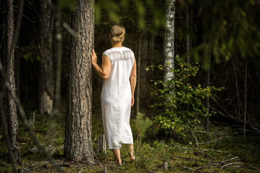 Long linen nightgown