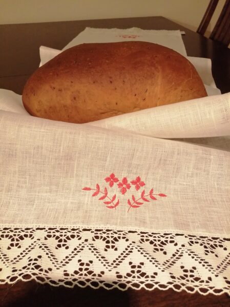 Lina maizes dvielis - galdauts - serjete 130x35cm