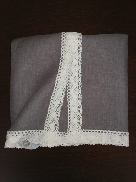 Small grey linen tablecloth 80x80 cm